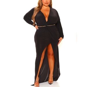 Fashion Nova Whisked Away Maxi Dress - Black